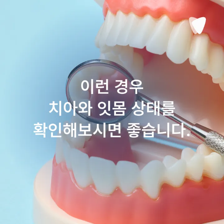 이미지 카드 · 양치해도 입냄새가 남는 이유, 치아와 잇몸에서 꼭 봐야 할 5가지
