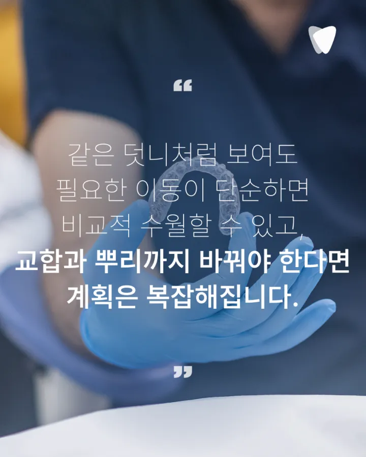 이미지 카드 · 투명교정 가능한 치아와 신중해야 하는 케이스, 무엇으로 나눌까요?